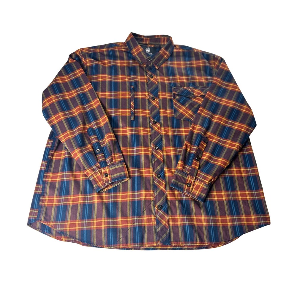 Alaskan Hardgear Duluth Trading Co Mens 3XL Plaid Button Down Shirt Stretch